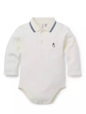 Janie and Jack Baby Owl Polo Bodysuit 18-24M
